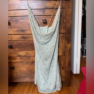 Retrofete Mich Sequin Dress in mint size small